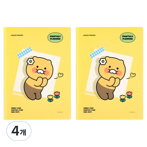 카카오프렌즈 세이치즈 A5 먼슬리 플래너, 춘식이, 4개