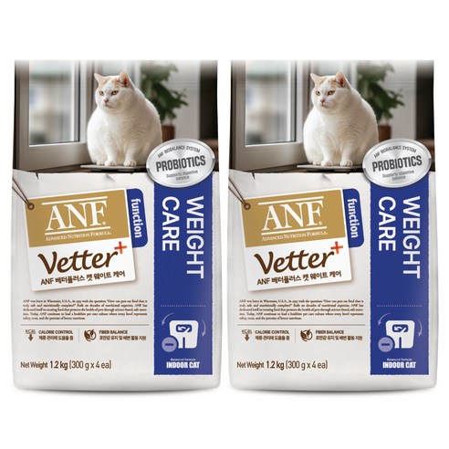 ANF 베터플러스 캣 기능성 사료, 다이어트+장건강, 1.2kg, 2개