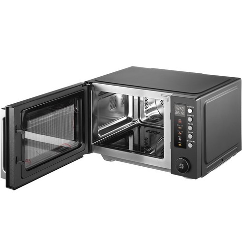 마이디어 플랫 광파오븐 에어프라이어 전자레인지 25L 블랙 후기 분석 - 제품 측면 디자인