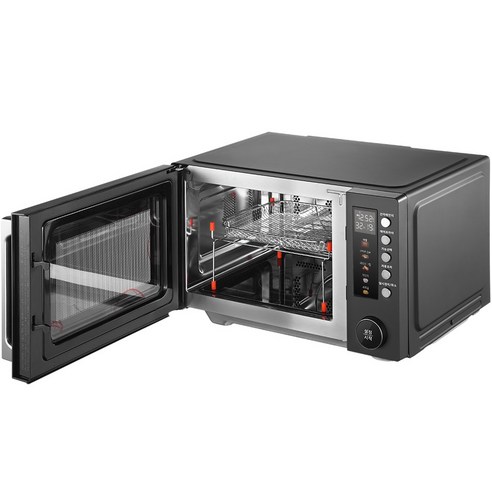 마이디어 플랫 광파오븐 에어프라이어 전자레인지 25L 블랙 후기 분석 - 후면 열기 배출구