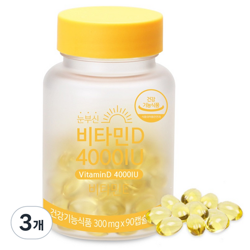 한미양행 눈부신 비타민D 4000IU 27g, 90정, 3개