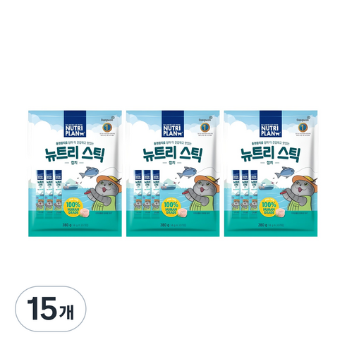 동원뉴트리플랜 고양이 뉴트리 스틱, 참치 × 280g × 15개