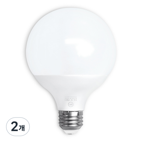 두영 LED 볼전구 숏타입 12W, 전구색, 2개