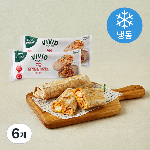 비비드키친 저당 닭가슴살 브리또 양념치킨 (냉동), 125g, 6개, 1개입