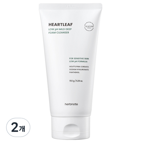 허브노트 어성초 약산성 마일드 딥 폼 클렌저, 150g, 2개