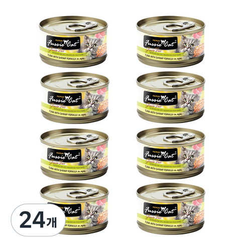 퍼시캣 전연령 고양이 프리미엄 포뮬라 주식캔, 참치+쉬림프, 80g, 24개