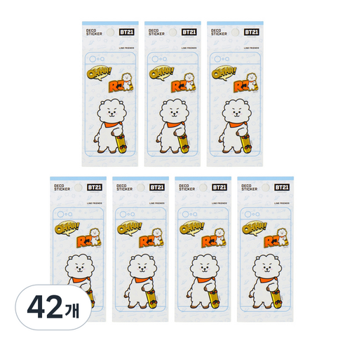 라인프렌즈 BT21 모바일 데코 스티커 2탄, 알제이, 42개