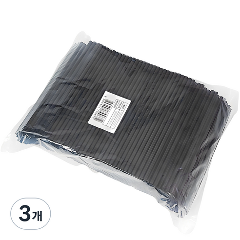 일자 검정 벌크포장 빨대 7 x 210 mm, 500개입, 3개