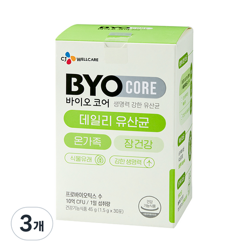 BYO 식물성 유산균 패밀리 30p, 30회분, 45g, 45ml, 3개