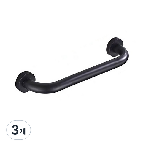 알럽홈 알루미늄 모던 욕실 난간 손잡이, 3개, 블랙 3개, 블랙