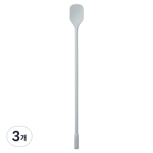 이지실리 실리콘 다용도 사각 머들러 요거트 롱스푼, 연그레이, 3개