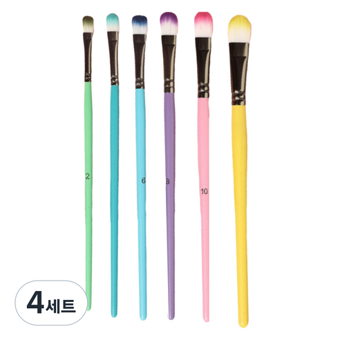 블랙트리 마카롱 수채화 둥근붓 6종 세트, 4세트
