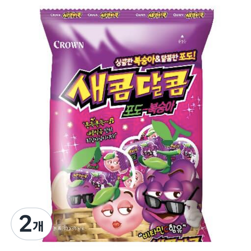 크라운 새콤달콤 포도복숭아, 200g, 2개