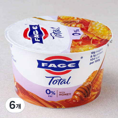파예 무지방 그릭 요거트 허니, 150g, 6개