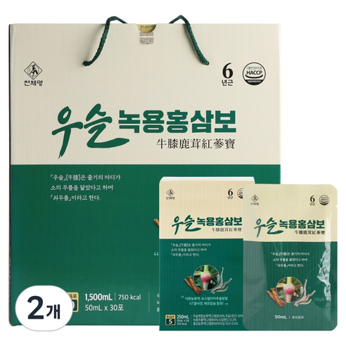 천제명홍삼 우슬 녹용홍삼보 30p, 1.5L, 2개