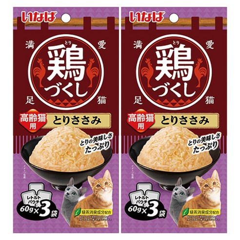 챠오츄르 고양이 치킨가득파우치 고령묘용 3p, 닭가슴살, 180g, 2개
