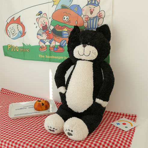 아트조이 자이언트 캣 인형 쿠션, 70cm, 블랙, 1개