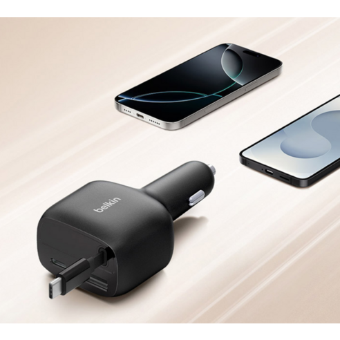 벨킨 오토릴 케이블 내장형 차량용 초고속 충전기 후기 분석 - 전체 구성품