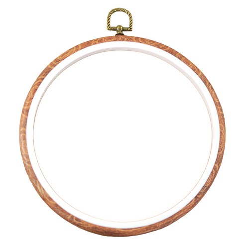 프랑스자수 나무결 고무 수틀 원형 24cm, 혼합색상, 1개