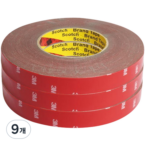 쓰리엠 아크릴 폼 양면테이프 그레이 12mm x 16.5m, 9개