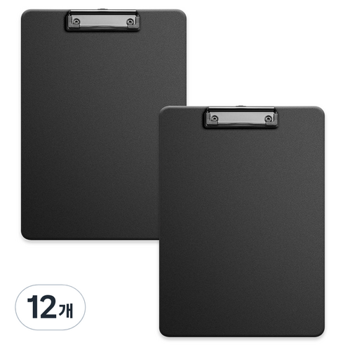 코히모 A4 PP재질 클립보드 3mm 3W321, 12개, 블랙 12개, 블랙