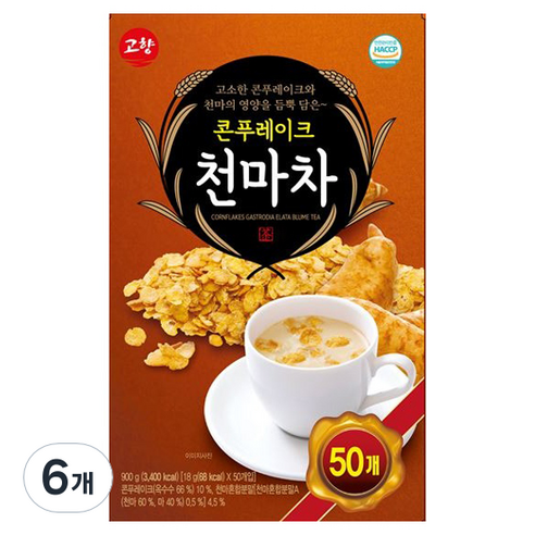고향 콘푸레이크 천마차, 18g, 50개입, 6개