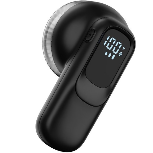 일리온 세탁소용 6중날 헤드일체형 휴대용 LED 무선 보풀제거기, 블랙