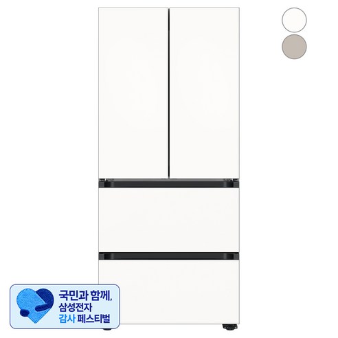 [삼성 감사 페스티벌] [색상선택형] 삼성전자 비스포크 420L 스탠드형 4도어 김치냉장고 AI 김치플러스 키친핏 방문설치, RQ42DB94J2AP