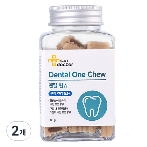 마이펫닥터 강아지 영양제 덴탈원츄 구강 덴탈 양치껌 30p, 구강케어, 80g, 2개