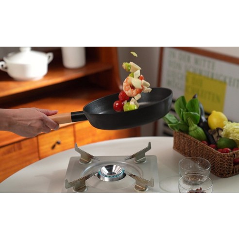 델라고 국산 우드 베이직 프라이팬 후기 분석 - 제품 측면 및 높이 확인