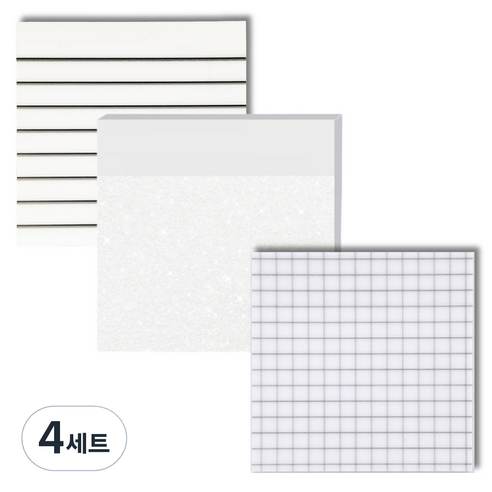 하비스페이스 점착식 무지 모눈 라인 3종, 투명, 50개입, 4세트
