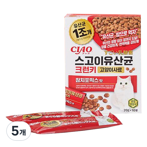 챠오츄르 전연령 고양이 CIAO 스고이유산균 크런키 참치포믹스 P-241K 10p, 닭, 200g, 5개