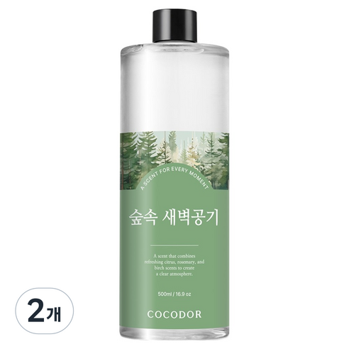 코코도르 리필액, 숲속새벽공기, 500ml, 2개