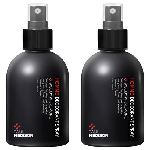 폴메디슨 옴므 데오드란트 스프레이 우디 페로몬향, 200ml, 2개