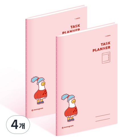 모노그램 1MONTHS 태스크 플래너 MG-0024, HIPDUCK 3, 4개