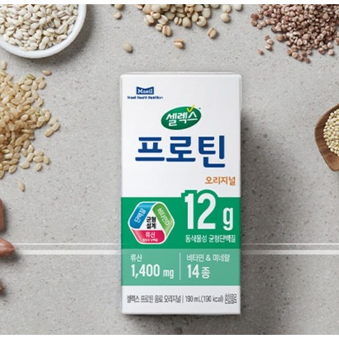 셀렉스 프로틴 오리지널, 190ml, 24개 후기 분석 - 제품 측면 영양 정보