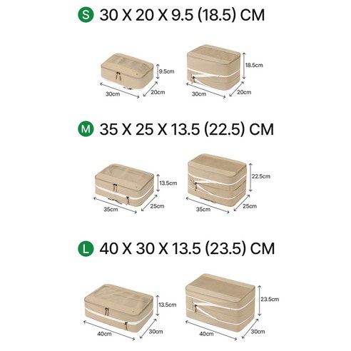 브랜든 여행용 라이트 압축 파우치 세트 후기 분석 - 전체 패키지 이미지