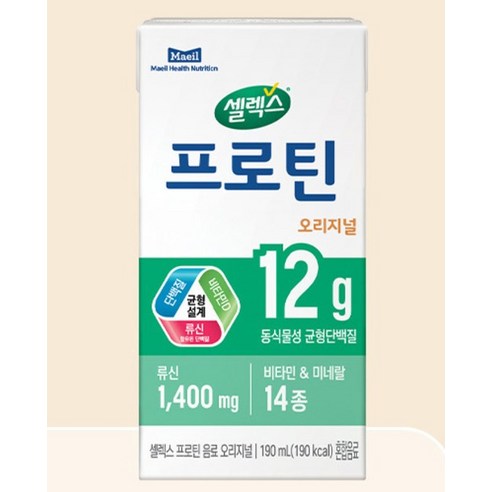 셀렉스 프로틴 오리지널, 190ml, 24개 후기 분석 - 24개 박스 구성 이미지