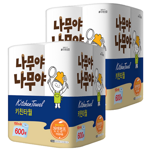 나무야나무야 천연펄프 키친타올 150매, 8개 이미지
