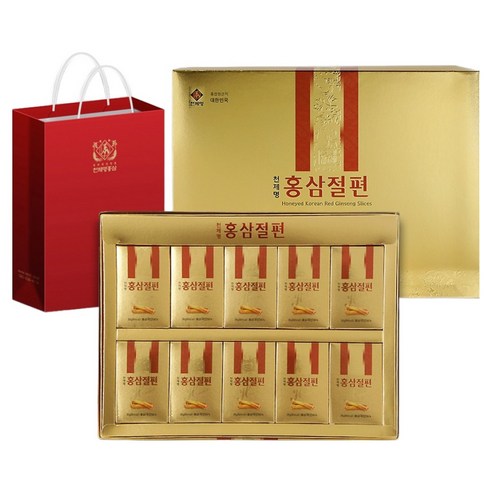 천제명홍삼 홍삼 절편 + 쇼핑백, 200g, 2개