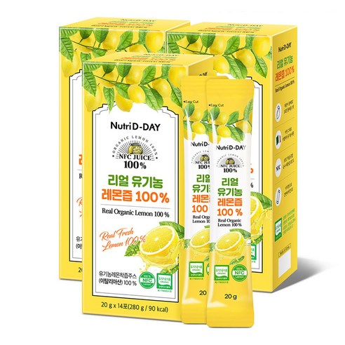 뉴트리디데이 리얼 유기농 레몬즙 14p 280g, 3개 맛있게 먹은 솔직 후기 - 상품 이미지 1