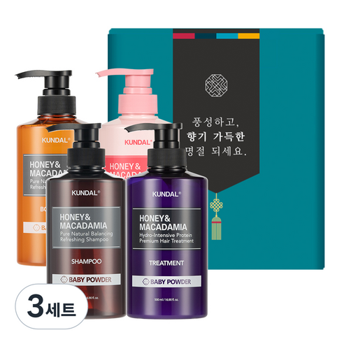 쿤달 뉴트로 바디 케어 4종 선물 세트 베이비파우더향, 3세트