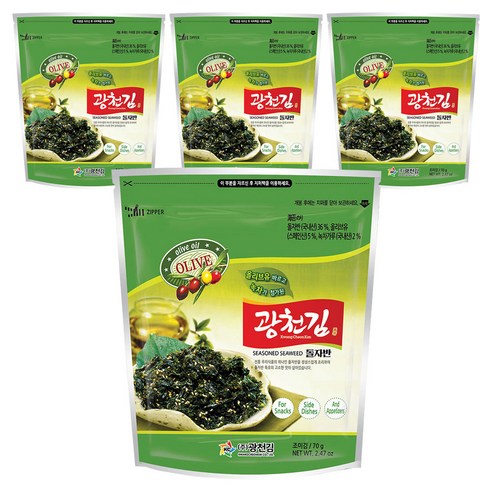 광천김 올리브 광천 돌자반 볶음, 70g, 4개