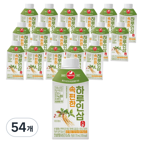 서울우유 속편한 하루인삼, 170ml, 54개