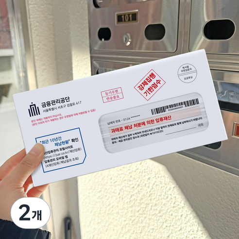 리드홈 세금 체납 고지서 반전 이벤트 용돈봉투, 2개, 세금체납