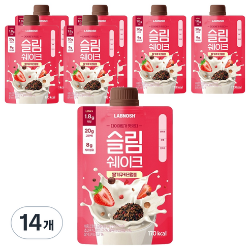 랩노쉬 슬림쉐이크 딸기쿠키크럼블, 45g, 14개