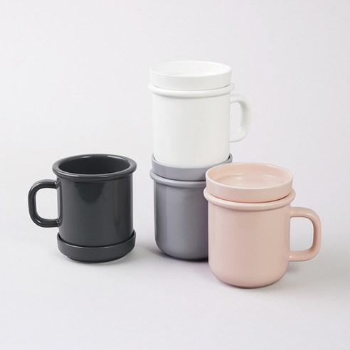 보울보울 국산 노르딕볼볼 뚜껑머그340ml, 혼합색상, 4개