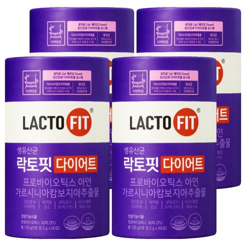 락토핏 다이어트 유산균 60p 120g, 4개 솔직 후기 | 실사용자 리뷰 분석 - 상품 이미지 1
