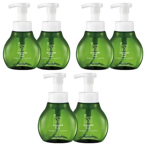 네이쳐러브메레 아기 핸드워시 거품 용기, 레몬향, 280ml, 6개