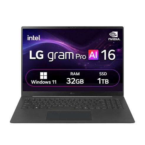 LG전자 2026 그램 프로 16 코어 Ultra7 지포스 RTX 5050 방문설치, 옵시디안블랙, 16Z90TR-ED7HK, 1TB, 32GB, WIN11 Home